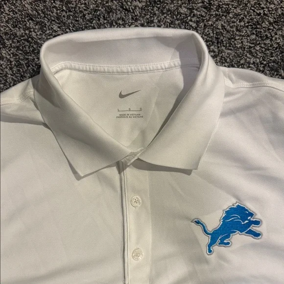 Nike Men's Detroit Lions White Dri-FIT Polo - Picture 2 of 7